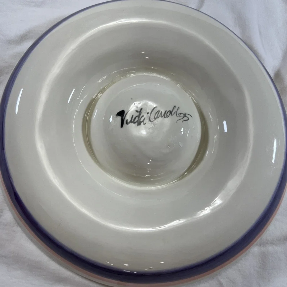 Vicki Carroll Hand Painted Fruit Chip & Dip Platter 12